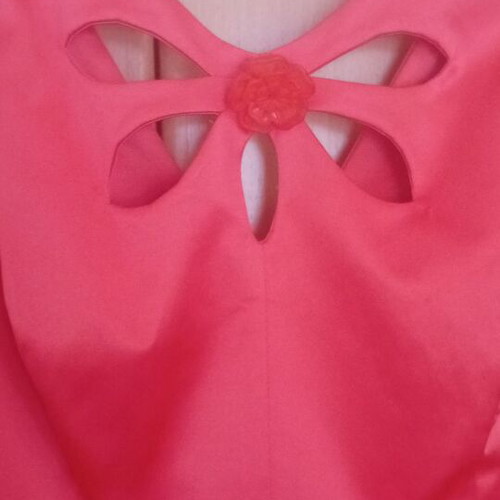 Coral satin dress like new, knee-length, Gianni Rodini, size L