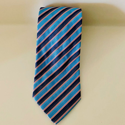 Glou tie new 100% silk blue turquoise