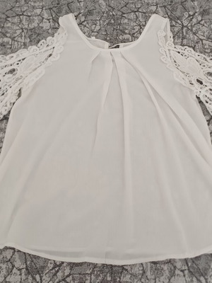 Women's blouse with lace new, size M-L, white