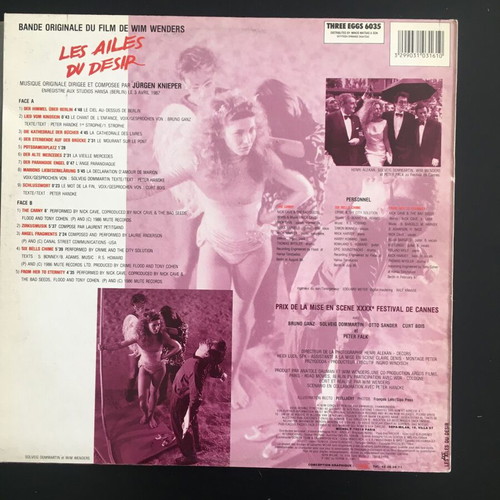 Les Ailes du Desir soundtrack LP used, Ta Ftera Tou Erota film music