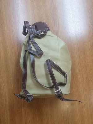 Handbag and backpack new, beige