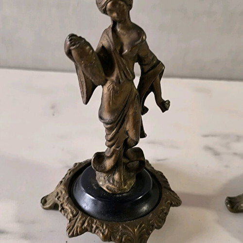 Bronze figurines used, Asian art statues from 1950