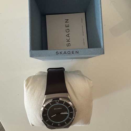 Skagen Melbye men's watch 40mm used with brown leather strap