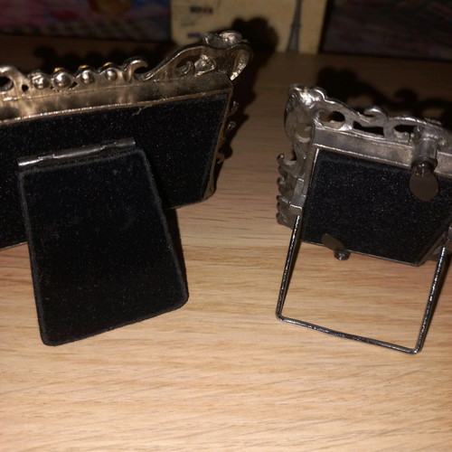 Silver photo frames new, set of 2 small decorative