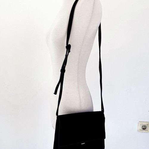 Mango black suede clutch and crossbody bag