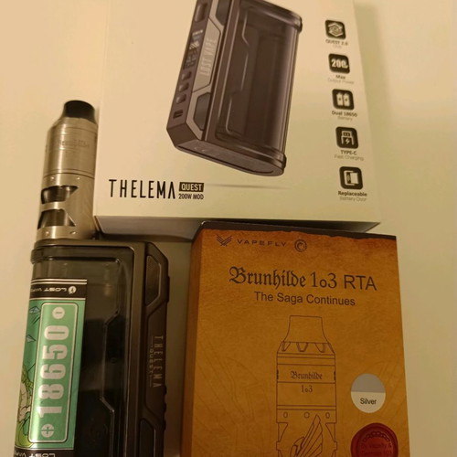 Vapefly Brunhilde 103 RTA atomizer and Thelema Quest 200W mod new
