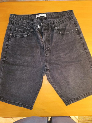 Zara men's black denim bermuda shorts used size 42