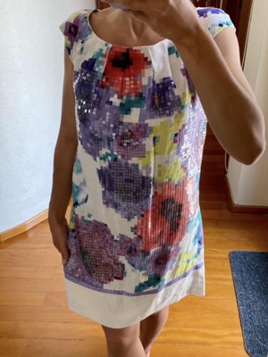 Derhy linen dress like new with sequins, size S