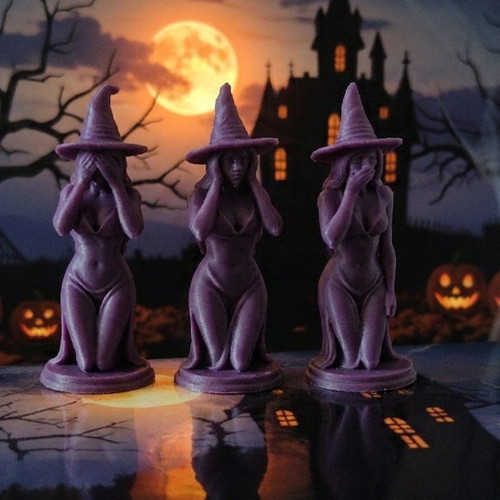 Three witches figurines like new