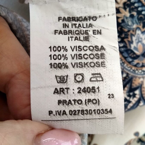 Boho dress made in Italy 100% viscose XL new
