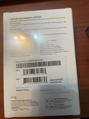 Acer ohr503 ασύρματα ακουστικά καινούργια