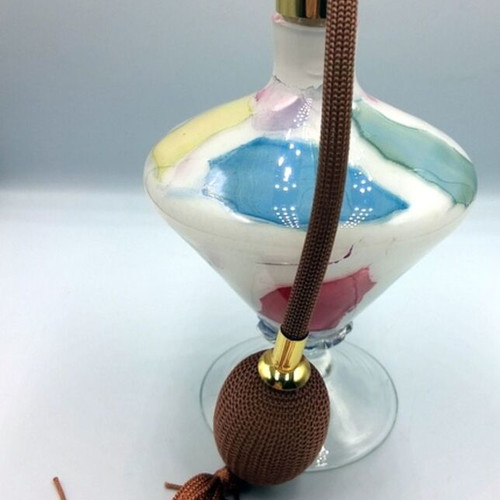 Vintage glass perfume bottle with new atomizer