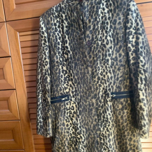 Kookai thin fur coat used with animal print