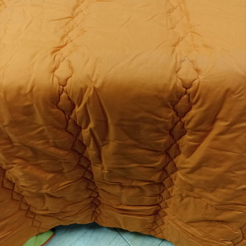 Double quilt new, reversible cotton fabric orange and yellow