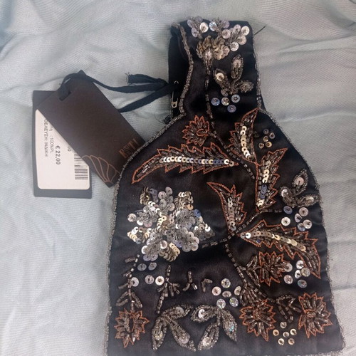 Esti bag embroidered with sequins, new, handheld