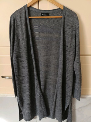 Women's knitted cardigan like new, gray anthracite, size L