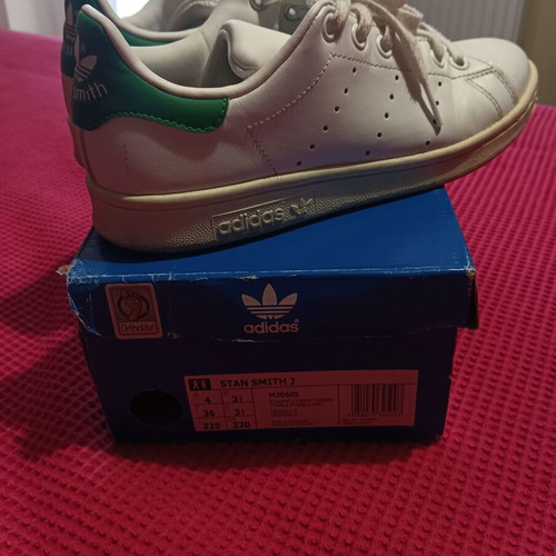 Adidas Stan Smith sneakers used, white, kids size 36