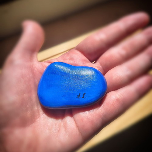 Painted decorative pebble magnet new, handmade unique design