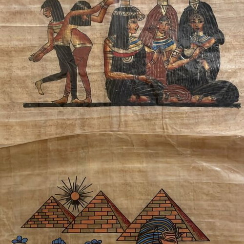 Papyrus paintings set of 2 new, Egypt motifs