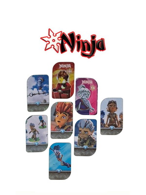 Ninja metal cards, set of 8 with magnet