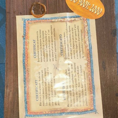 Handmade Virgin Mary icon used, 38x16 cm, solid wood