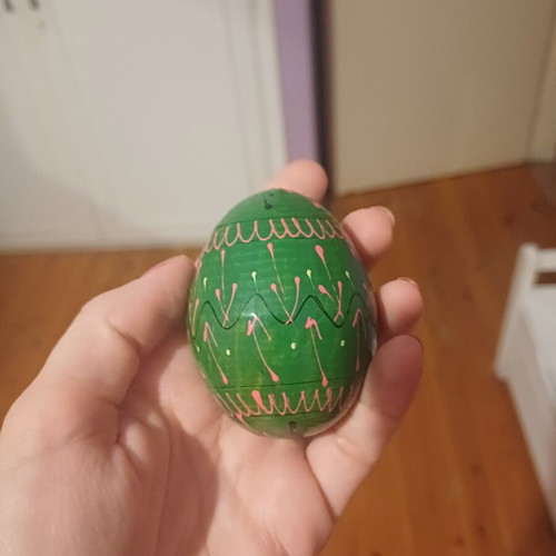 Decorative Easter egg wooden Pysanka style