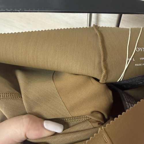 Oysho Compressive Core Control High-Rise Sports Leggings, beige brown
