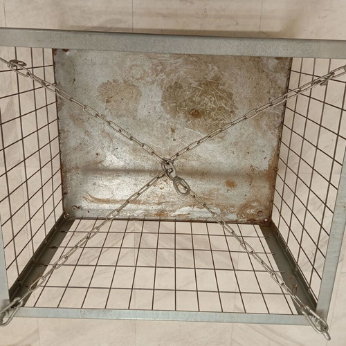 Galvanized transport basket used with wheels