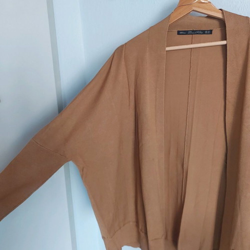 Zara women's cardigan camel new, size small with balloon sleeves