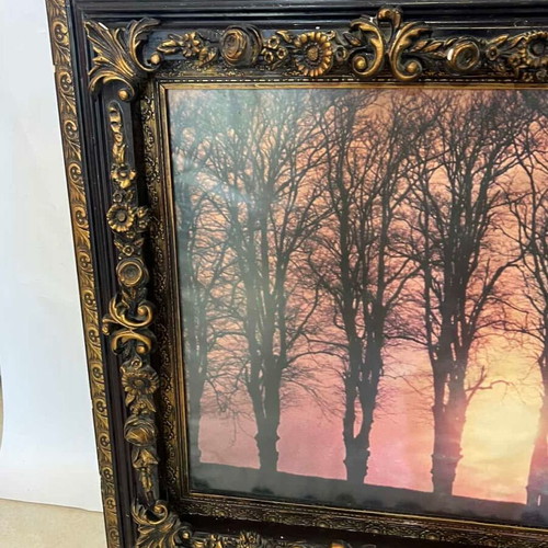Vintage wall print with tree illustration 78x107 used