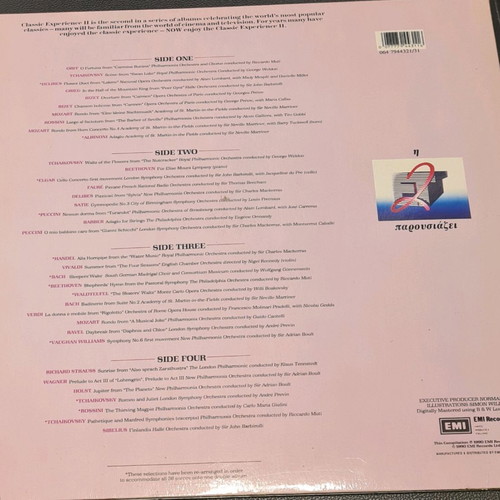 Double vinyl record used with classical music, 36 tracks