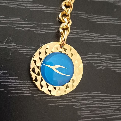 Kuwait Airways vintage gold-plated keychain 1960s Jet Age memorabilia