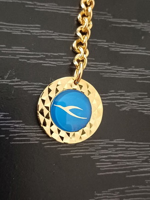 Kuwait Airways vintage gold-plated keychain 1960s Jet Age memorabilia