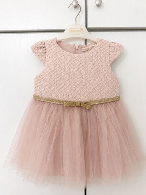 Baby dress dusty pink, 6-9 months