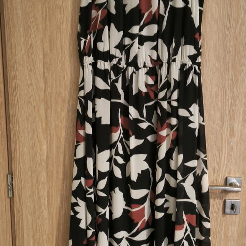 Φόρεμα maxi με floral print σαν καινούργιο, μαύρο και κόκκινο