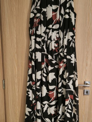Φόρεμα maxi με floral print σαν καινούργιο, μαύρο και κόκκινο