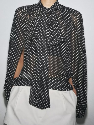 Zara blouse semi-transparent new, black, size S