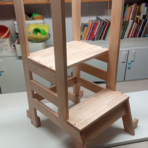 Παιδικός πύργος παρατήρησης Montessori φυσικό χρώμα 40x48x92εκ. σαν καινούργιο