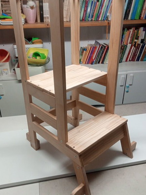 Παιδικός πύργος παρατήρησης Montessori φυσικό χρώμα 40x48x92εκ. σαν καινούργιο