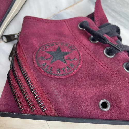 Converse Chuck Taylor All Star tri zip sneakers used, size 37.5, burgundy