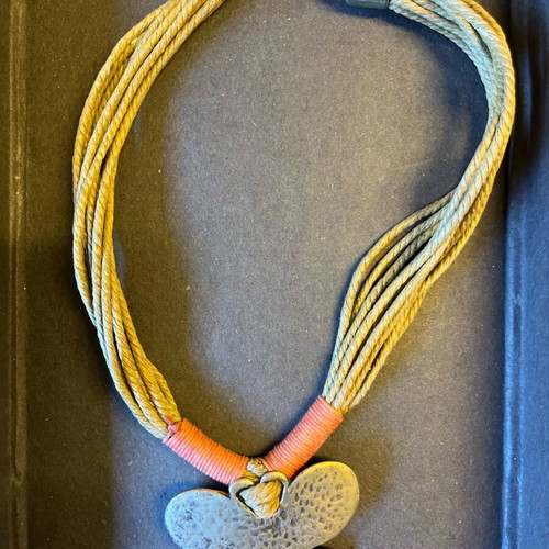 Butterfly necklace on cords like new