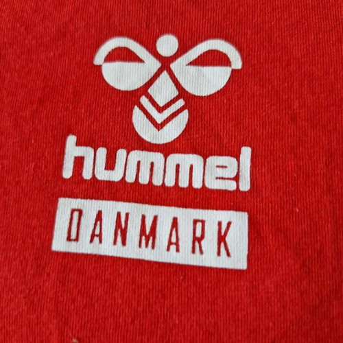 Denmark Fan T-shirt Hummel Carlsberg DBU used, size XS