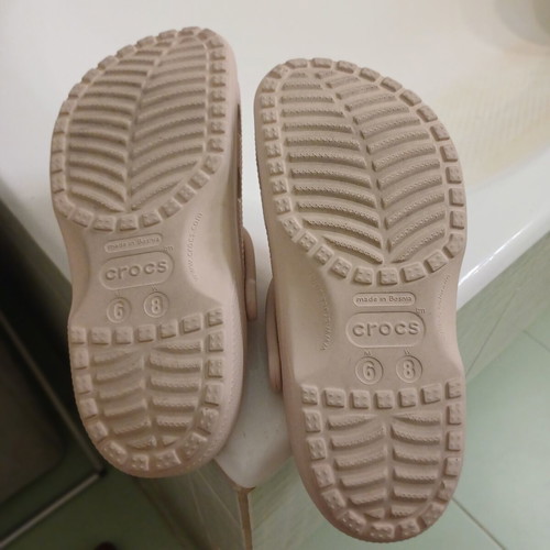 Crocs women's slippers like new, pink/beige, size 38