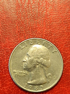 USA 1/4 Dollar 1985 D used with error no reeded edge