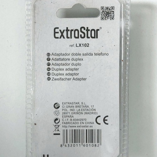 ExtraStar Telephone Line Splitter Adapter RJ11 new