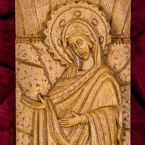 Panagia Gerontsissa icon made of wax, mastic and incense new