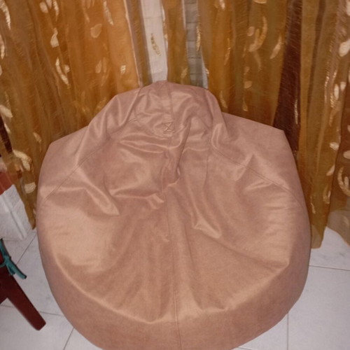 Beanbag like new, suede fabric, beige rotten apple color