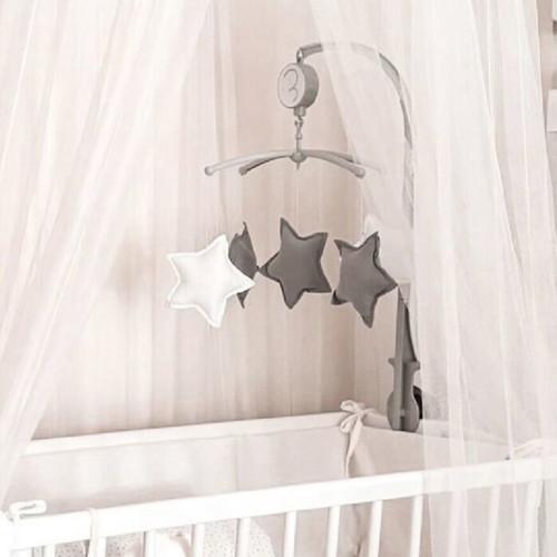 Baby mobile with stars like new, wind-up with music