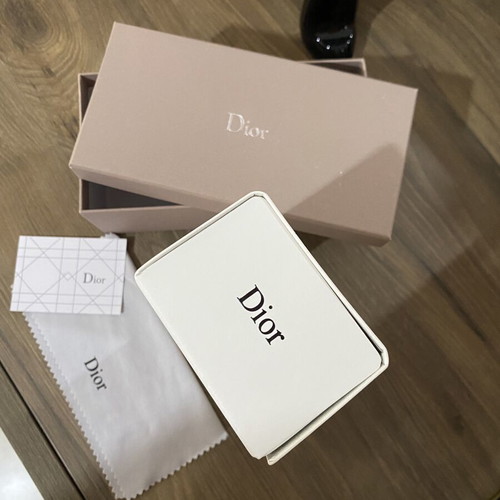 Dior glasses case set with box, cloth and card, white