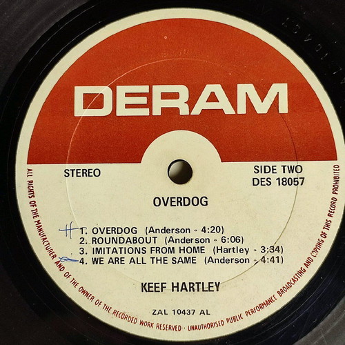 Keef Hartley Band Overdog vinyl used, jazz